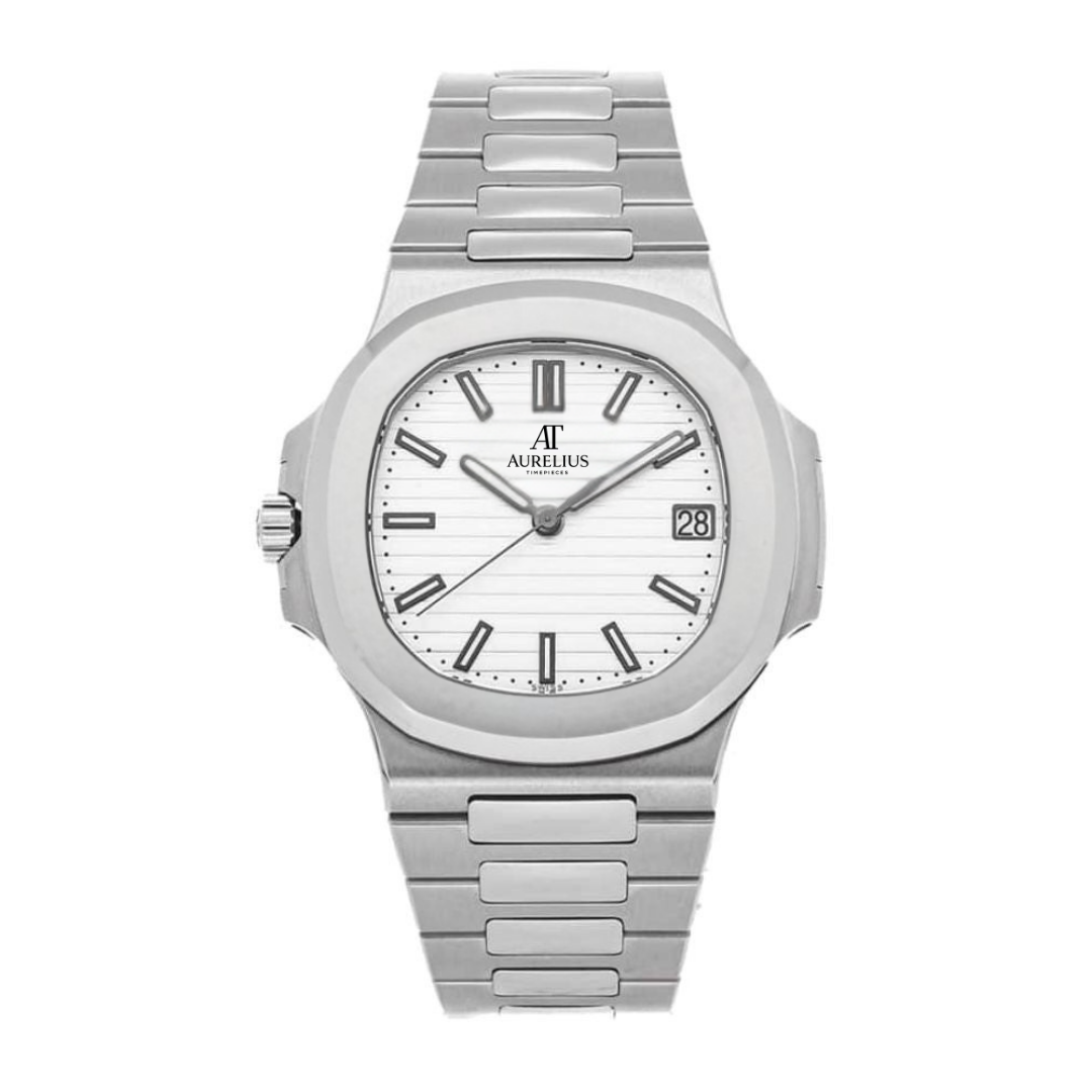 Integrated Classic 40 – Weiß Zifferblatt | Stahl Armband & Horizontale Textur