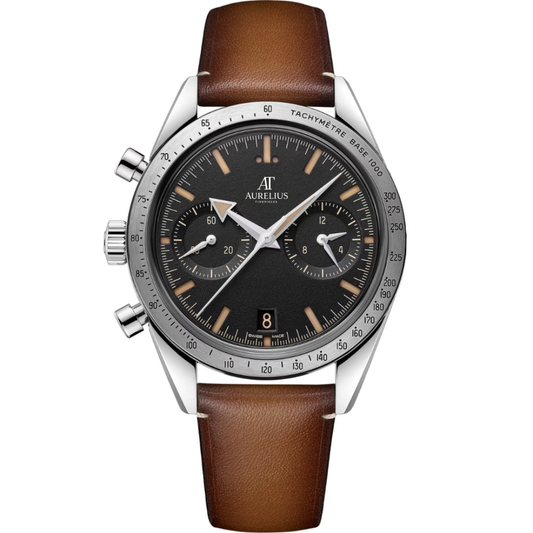 Heritage Chronograph 41 – Schwarz Zifferblatt | Stahl Armband & Tachymeter-Lünette