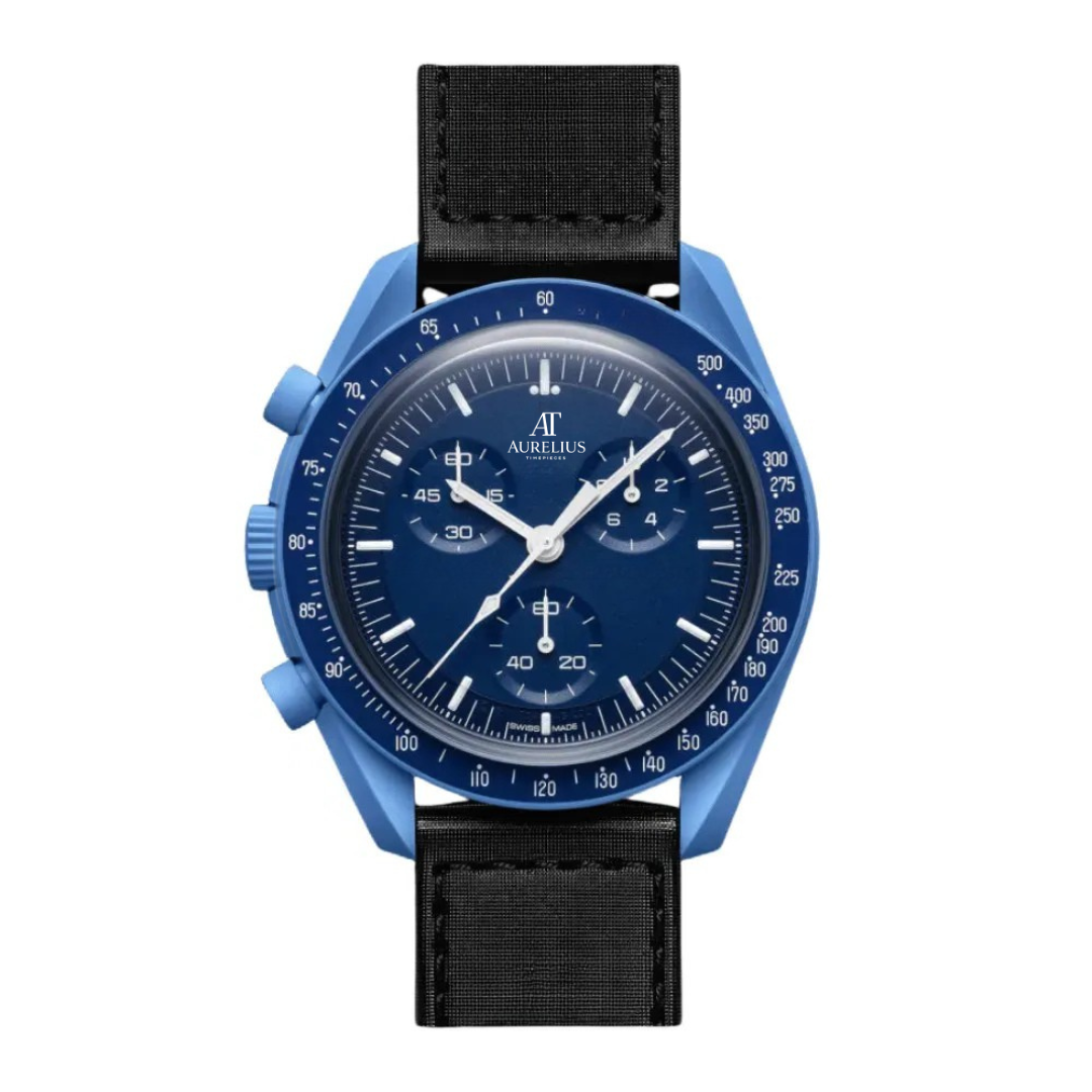 Chronograph 42 – Tiefblau Zifferblatt | Dark Blau Gehäuse & Blau Armband & Tachymeter-Lünette