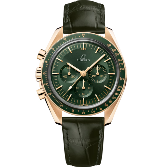 Professional Chronograph 42 – Grün Zifferblatt | Goldfarben Gehäuse & Tachymeter-Lünette