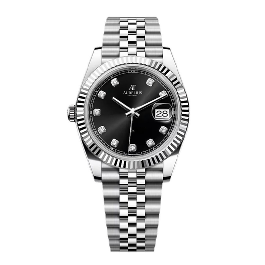 Classic 41 – Schwarz Diamant-Zifferblatt | Stahl Jubilee-Armband