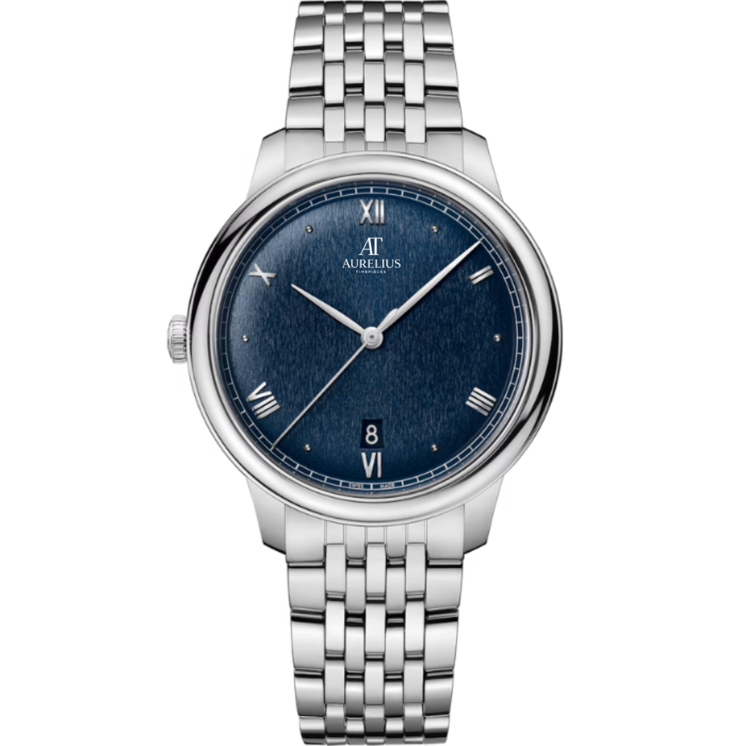 Classic Prestige 40 – Tiefblau Texturiertes Zifferblatt | Stahl Multi-Link-Armband