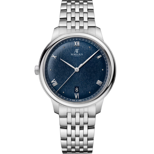 Classic Prestige 40 – Tiefblau Texturiertes Zifferblatt | Stahl Multi-Link-Armband