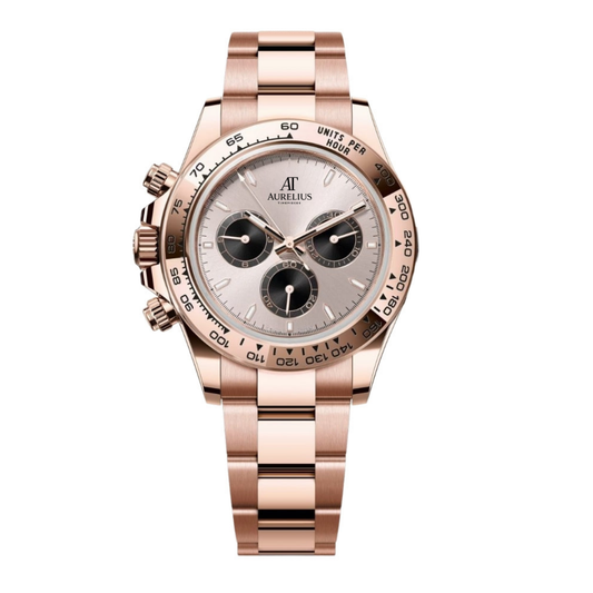 Chronograph 40 – Schokoladenbraun Zifferblatt | Roségoldfarben Armband