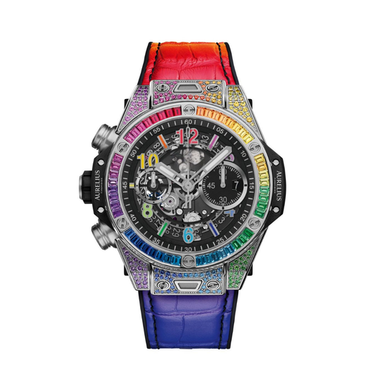 Fusion Chronograph 44 – Schwarz Skelett-Zifferblatt | Titangehäuse & Schwarz Kautschukarmband
