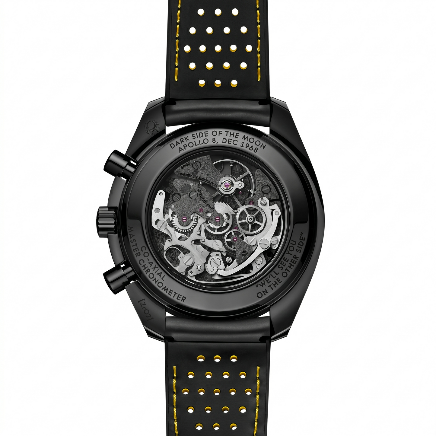 Dark Chronograph 42 - Black Skeleton Dial| Black Case & Textile Strap